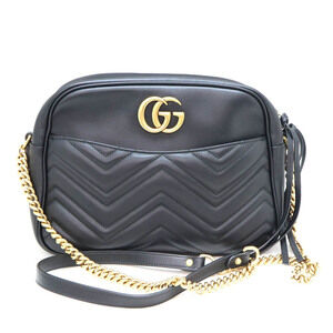 Gucci GG Marmont Shoulder Bag Black Leather